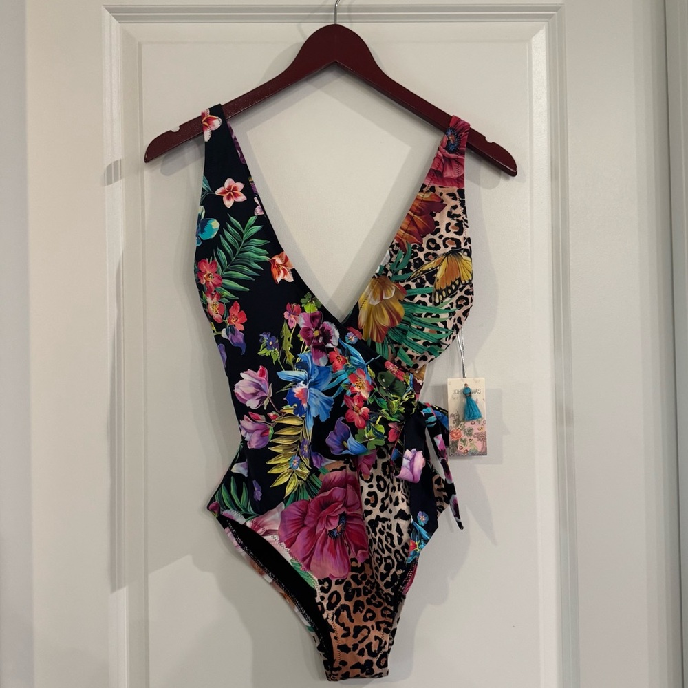 Johnny Was Monarch Wrap One Piece Multi Swimsuit